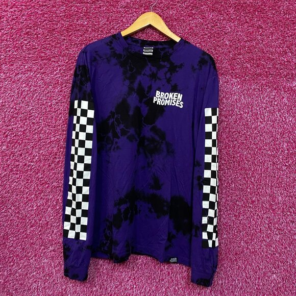 Broken Promises Other - Broken Promises Street wear Purple/black Tie Dye Long Slrr shirt size extra larg